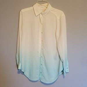 Chicos button up ombre collared shirt